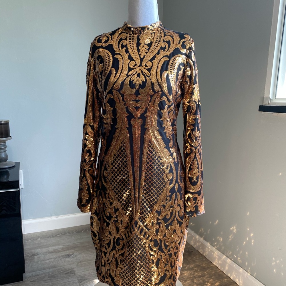 Gold sequin dress NWOT